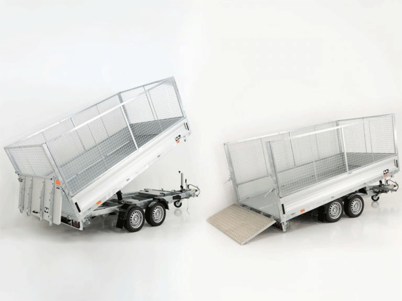 Vezeko Multidreiseitenkipper VMDK35.3, 185 × 350 cm 3,5 t, Ladefläche kippbar, Gitteraufsatz
