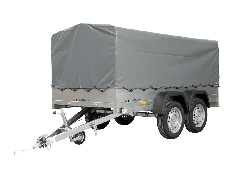 Garden Trailer 264/2 KIPP mit Stützrad, 80 cm und grauer Plane-Hochplane