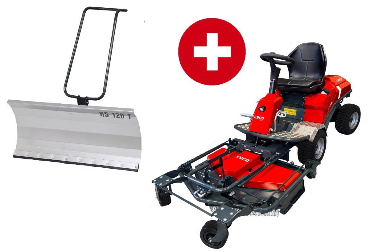 ERCO front mower with all-wheel drive FM-220-4WD bare unit with Wiesendeck - Bundle - and Schneeräumschild 100cm