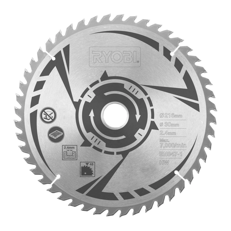 Ryobi HM-Sägeblatt SB216T48A1, 48 Zähne, 216/30 mm, für Kapp- & Gehrungssäge R18MS216-0 & EMS216L