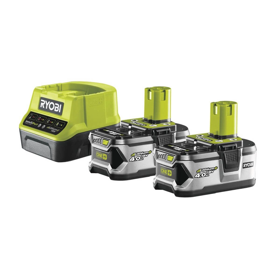Ryobi 2x 4,0 Ah Akkus & Schnellladegerät ONE+ 18 V RC18120-240